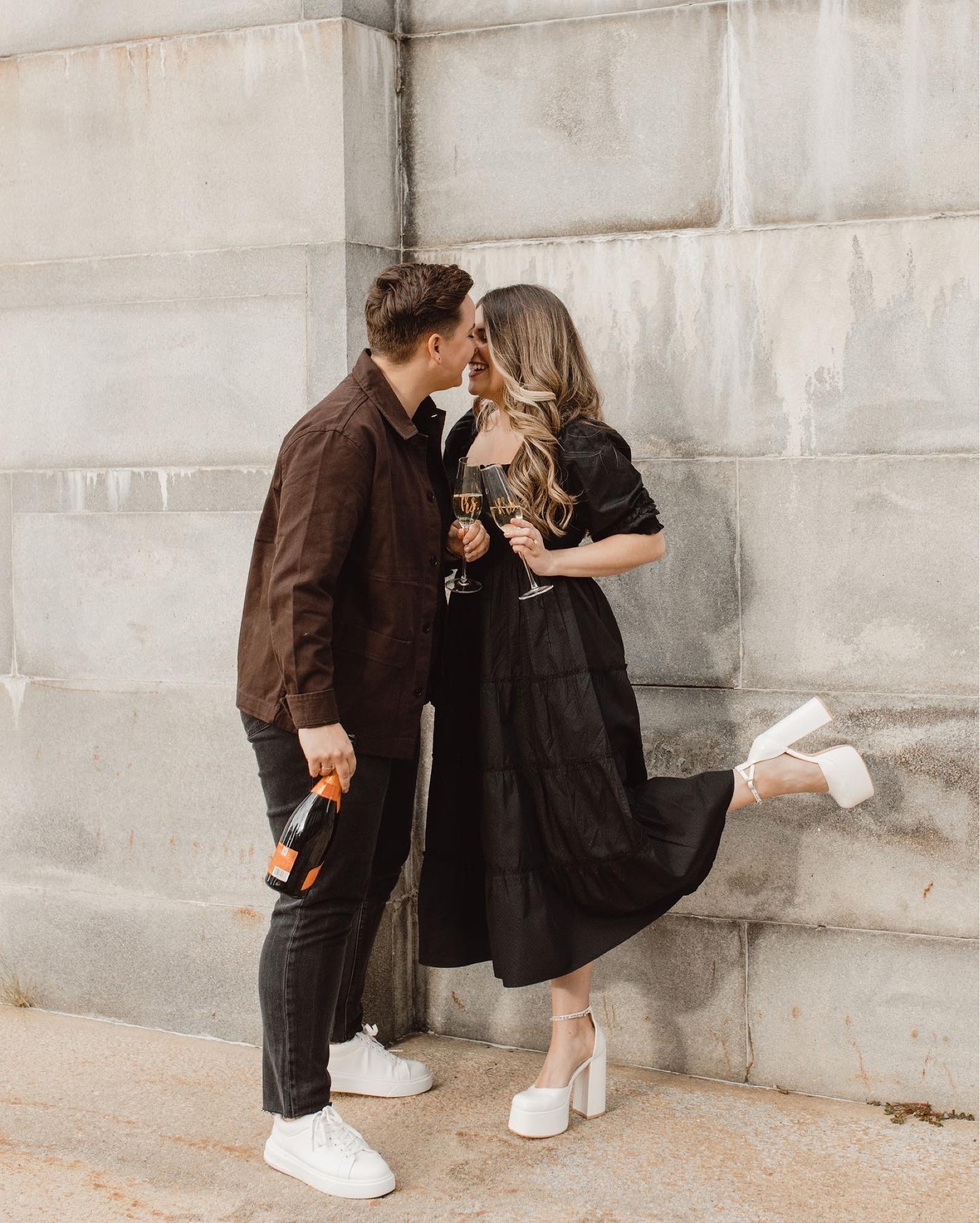 Found the perfect white rhinestone bridal platforms for our engagement shoot! 

#LTKshoecrush #LTKunder100 #LTKwedding