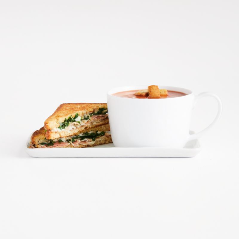 Mercer White Ceramic Soup & Sandwich Set | Crate & Barrel | Crate & Barrel