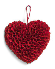 13in Glitter Wood Curl Heart Wreath | Marshalls