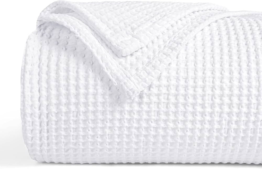 PHF 100% Cotton Waffle Weave Blanket Twin Size 66"x90"- Washed Warm Soft Lightweight Breathable B... | Amazon (US)