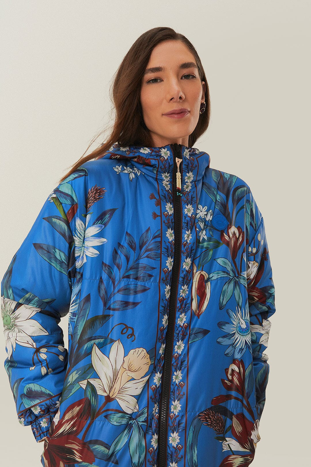 Reversible Cashew Mandala Puffer Jacket | FarmRio (US)