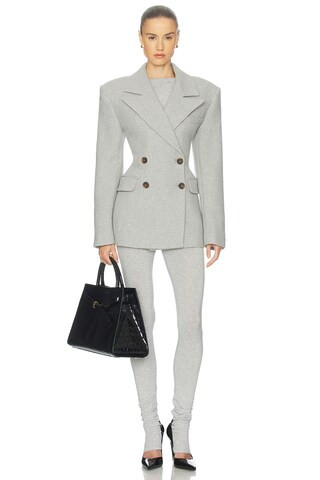 Italian Wool Blend Blazer in Light Heather Grey | Revolve Clothing (Global)
