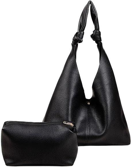 Small & Large Clutch Purses for Women, Knoted Woven Top Handle Handbag for Women, Soft Leather Sh... | Amazon (US)