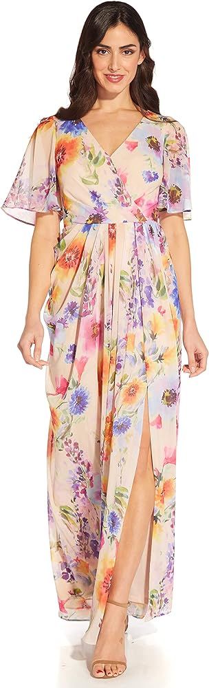 Adrianna Papell Women's Floral Printed Chiffon Gown | Amazon (US)
