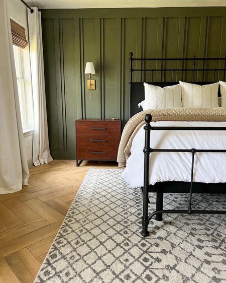 Bedroom styling! 

Cozy neutral bedroom, neutral bedding, white comforter, beige quilt, knit blanket, chunky knit blanket, white striped pillow, oversized throw pillow, grey and white rug, gray and white Moroccan rug, 3 drawer nightstand, nightstand with metal base, gold sconces, bamboo blinds, cozy bedding 

#LTKHome #LTKFindsUnder100 #LTKFindsUnder50