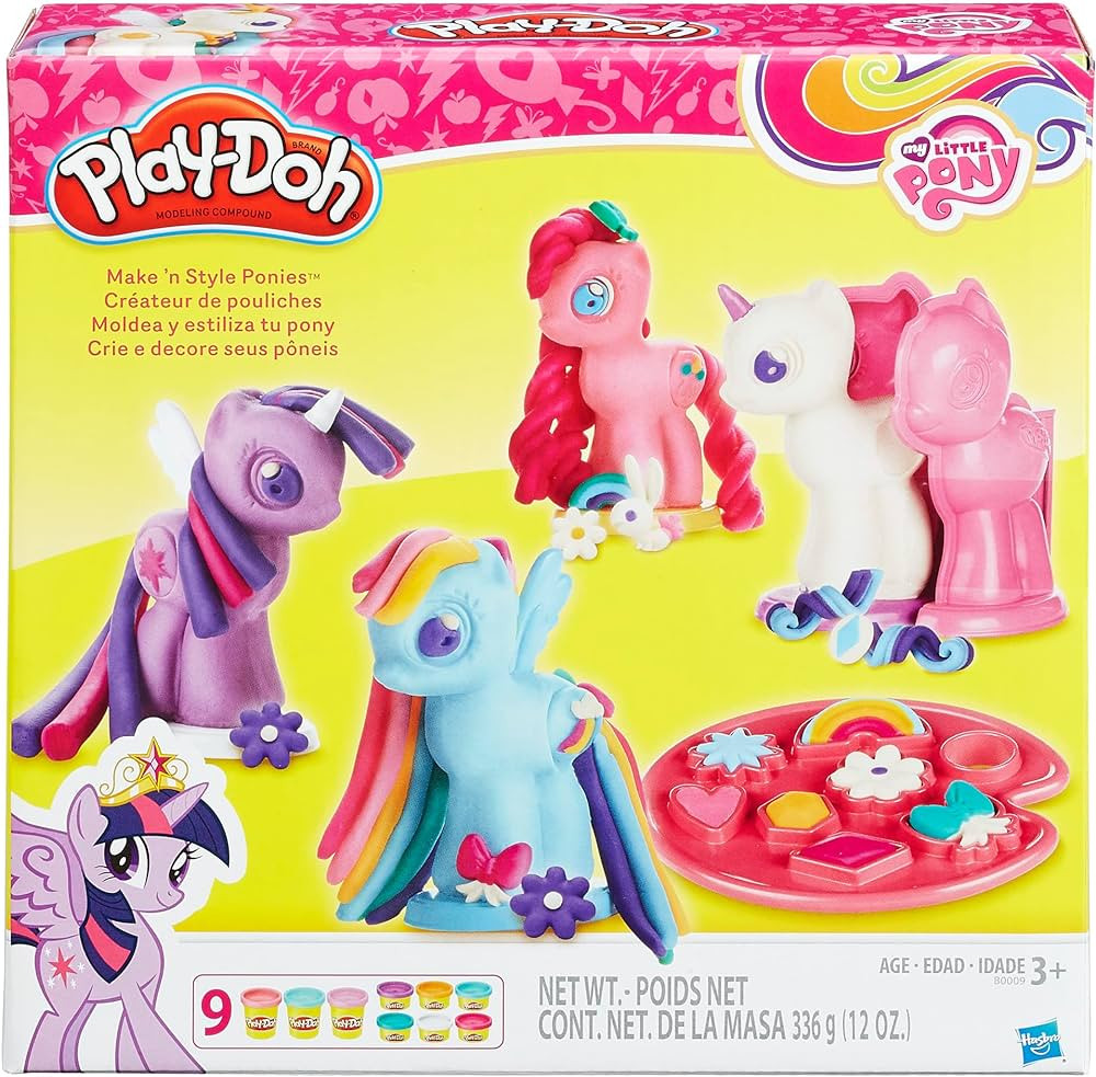 Play-Doh Make 'n Style Ponies Playset, My Little Pony Figures, 9 Colors, Kids Arts & Crafts Set, ... | Amazon (US)