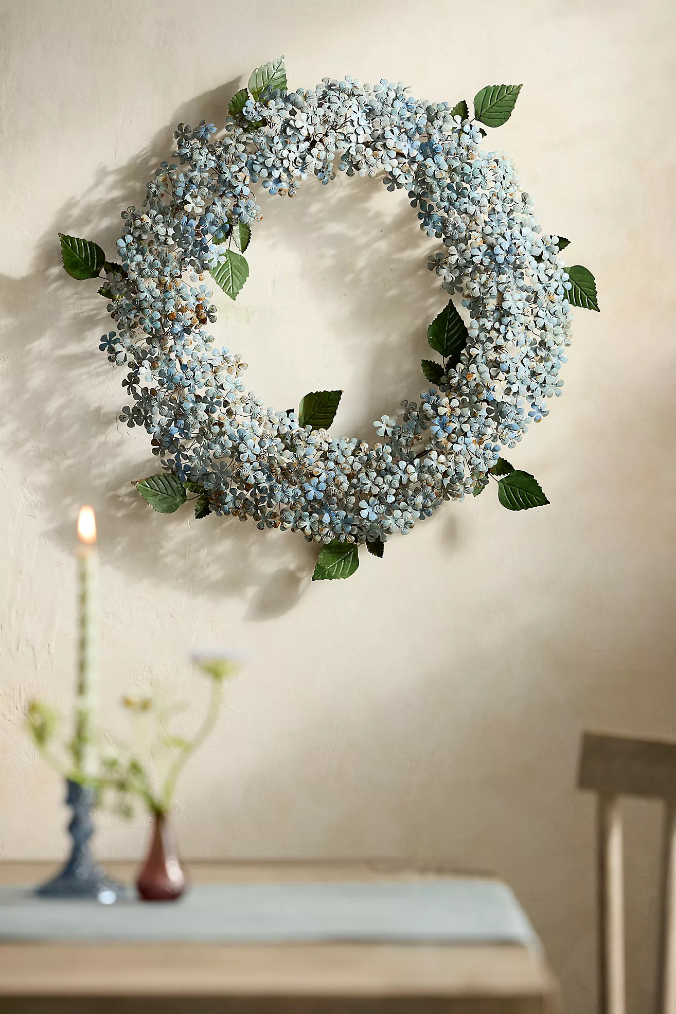 Blue Hydrangea Iron Wreath | Terrain