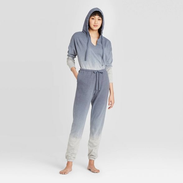 Women's Dip Dye Fleece Lounge Jogger Pants - Colsie™ Blue | Target