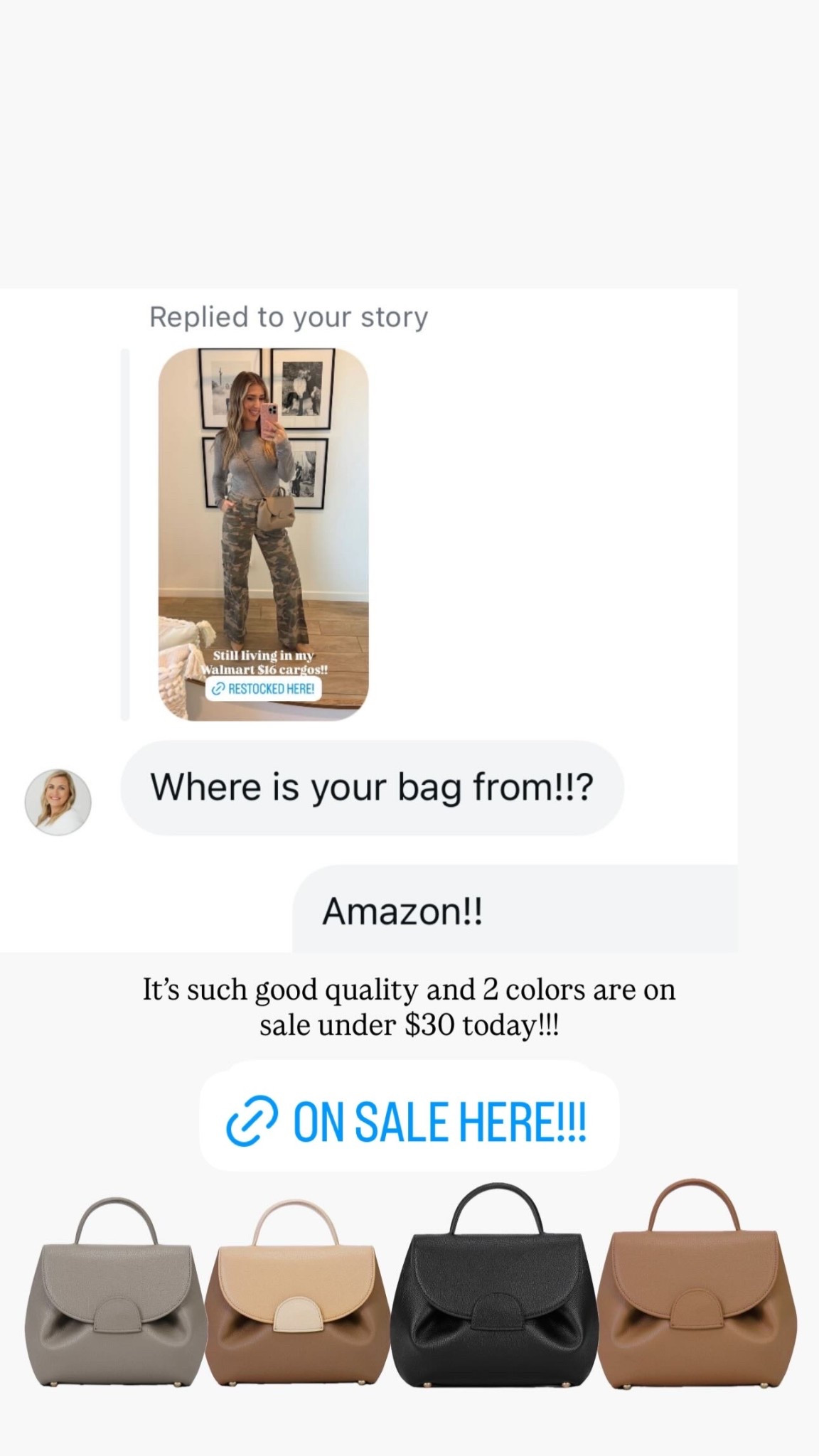 My bag is on major sale now!! Great gift idea

Amazon 
Women’s purse
Crossbody bag 

#LTKCyberWeek #LTKHoliday