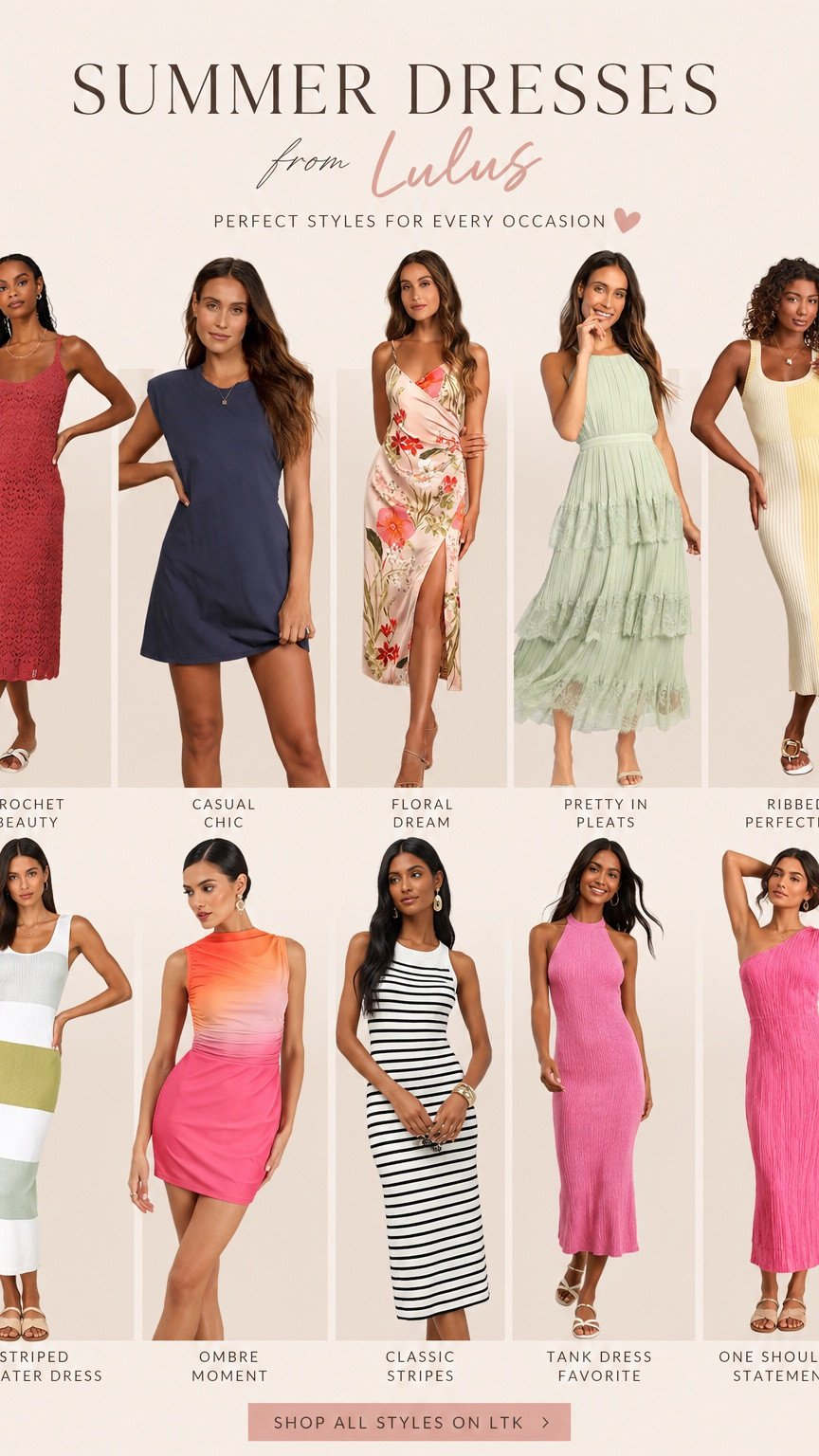 Summer dresses that understood the assignment 🌸✨ From effortless everyday looks to vacation-ready statement pieces… Lulu’s has me ready for every brunch, beach dinner, baby shower, and summer date night on the calendar. Which one are you adding to cart first? 💕

#ltkstyle #lulus #summerdresses #bodyflattering #summerstyle #weddingguestdress #graduationguestdress #bumpfriendly

#LTKBump #LTKPetite #LTKMidsize
