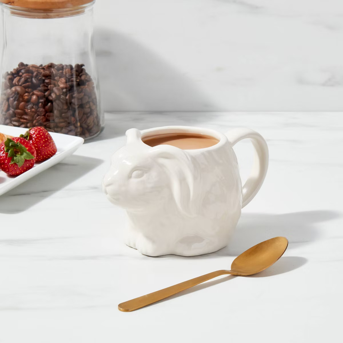13.5oz Stoneware Figural Bunny Mug White - Threshold™ | Target