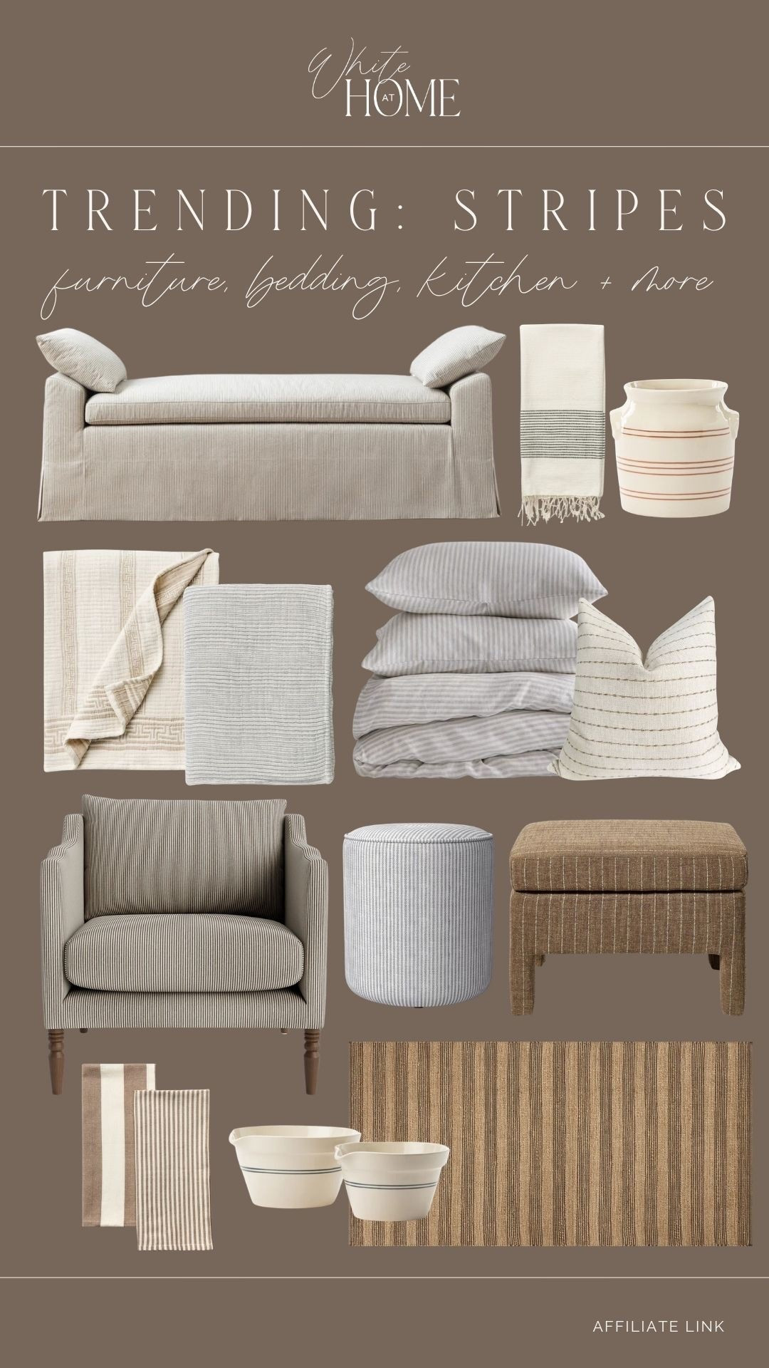Stripes are trending huge across home right now! A classic and timeless pattern that will always offer a hint of elegance and sophistication in any space. Furniture, towels, vases, bedding—it’s all beautiful!

#LTKHome