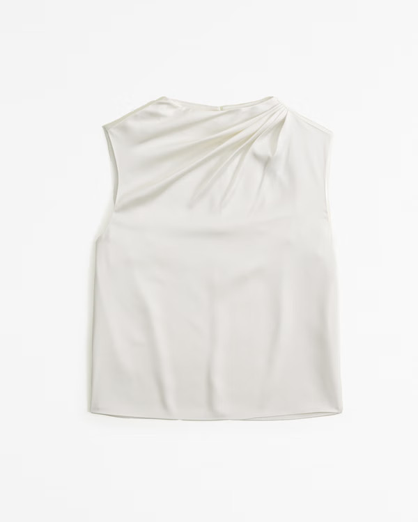 Women's Satin High-Neck Draped Cowl Top | Women's The A&F Wedding Shop | Abercrombie.com | Abercrombie & Fitch (US)