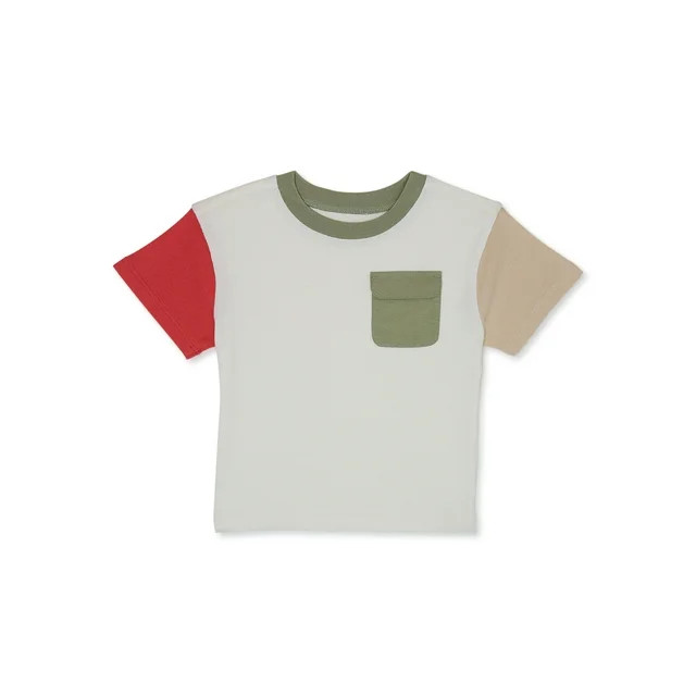 Garanimals Toddler Boy Short Sleeve Colorblock Pocket T-Shirt, Sizes 12M-5T | Walmart (US)