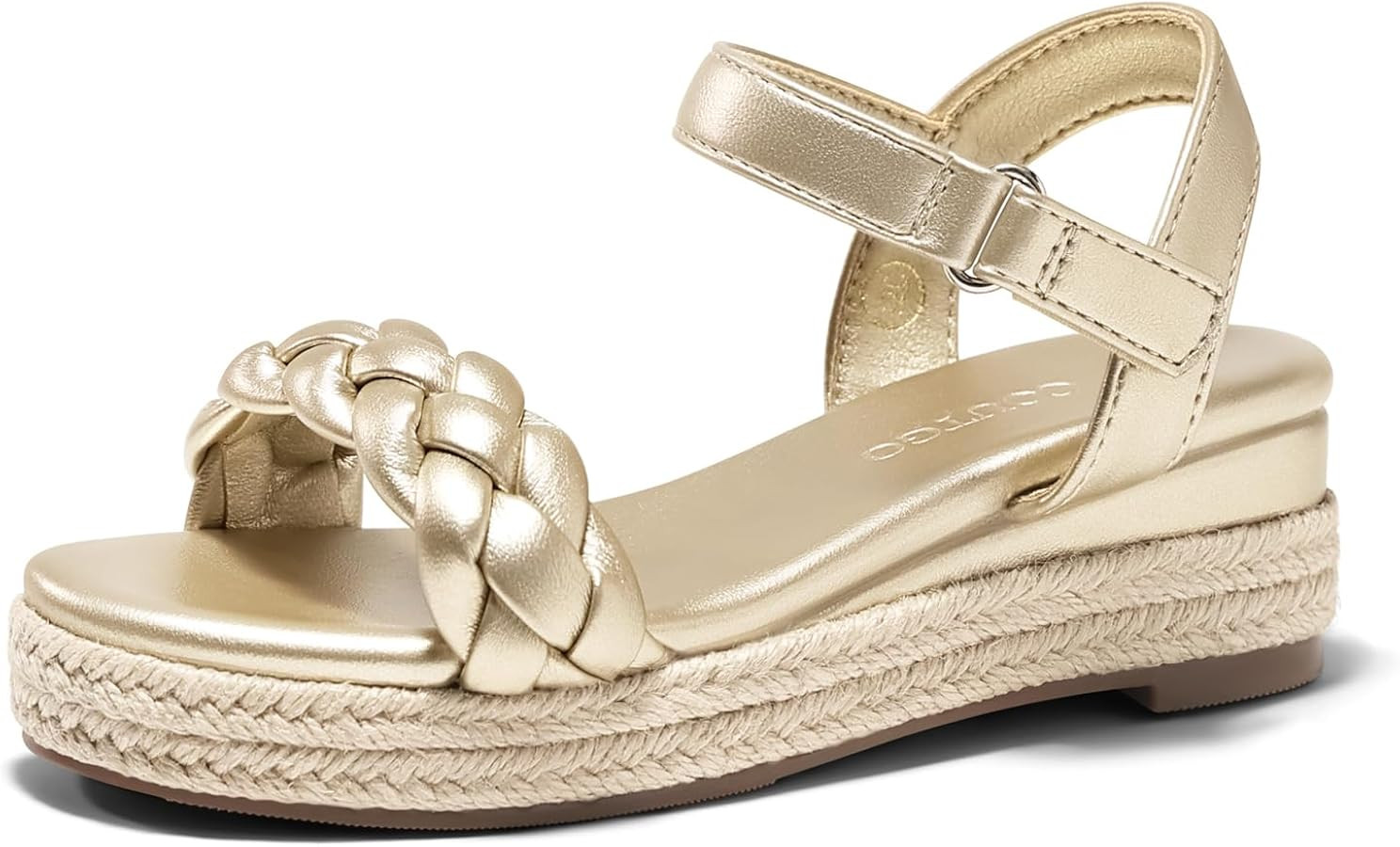 Coutgo Girls Platform Sandals Espadrille Braid Open Toe Ankle Strap Wedge Sandals Summer Dress Sh... | Amazon (US)