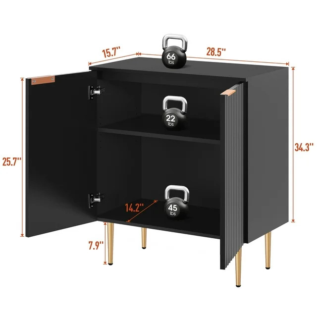 Surmoby Fluted Sideboard Buffet Cabinet Set of 2,Storage Cabinet with Adjustable Shelves,Modern A... | Walmart (US)