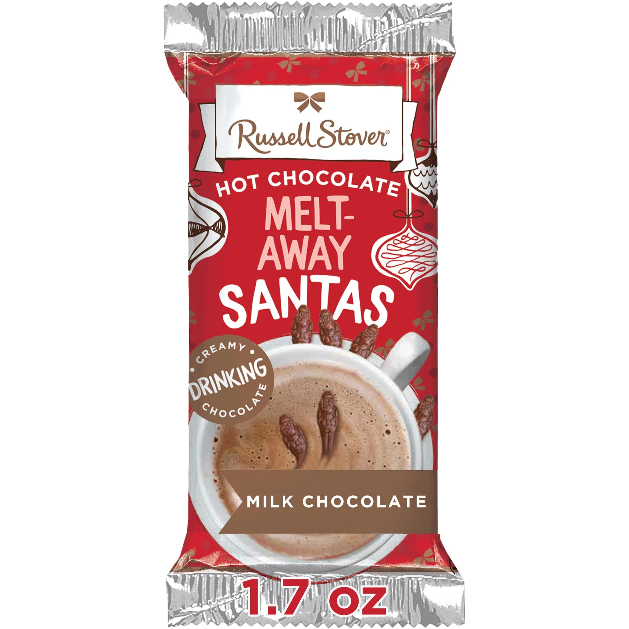 RUSSELL STOVER Christmas Hot Chocolate Melt-Away Milk Chocolate Santas, 1.7 oz. | Walmart (US)