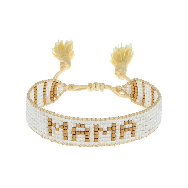 Small White & Gold MAMA Bracelet | HART
