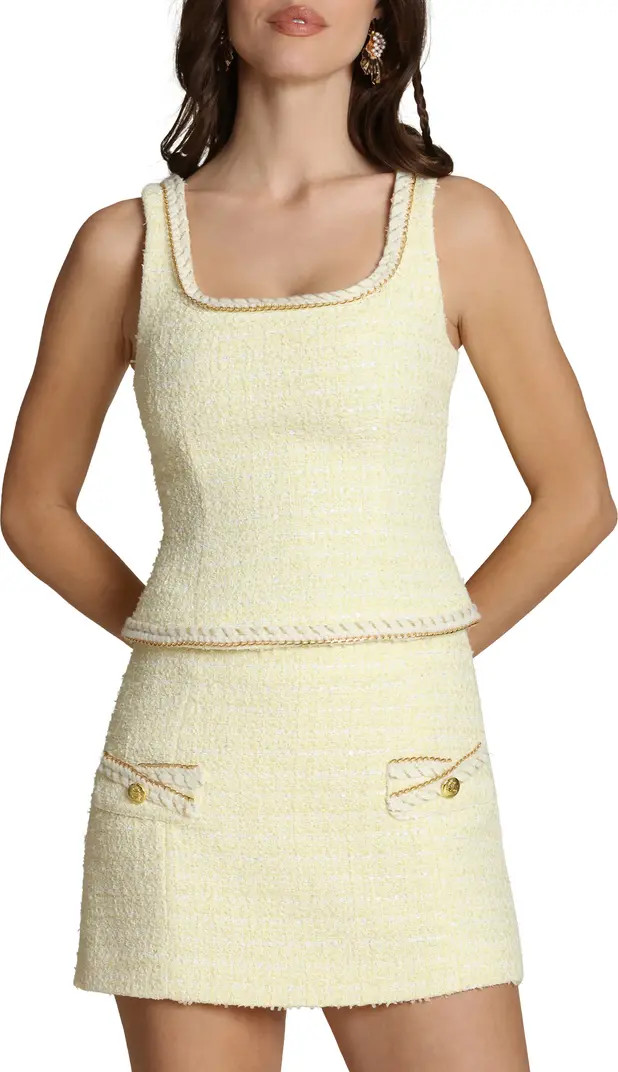 Chain Trim Sleeveless Tweed Top | Nordstrom