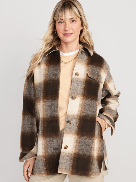 Oversized Soft-Brushed Shacket for Women | Old Navy (US)