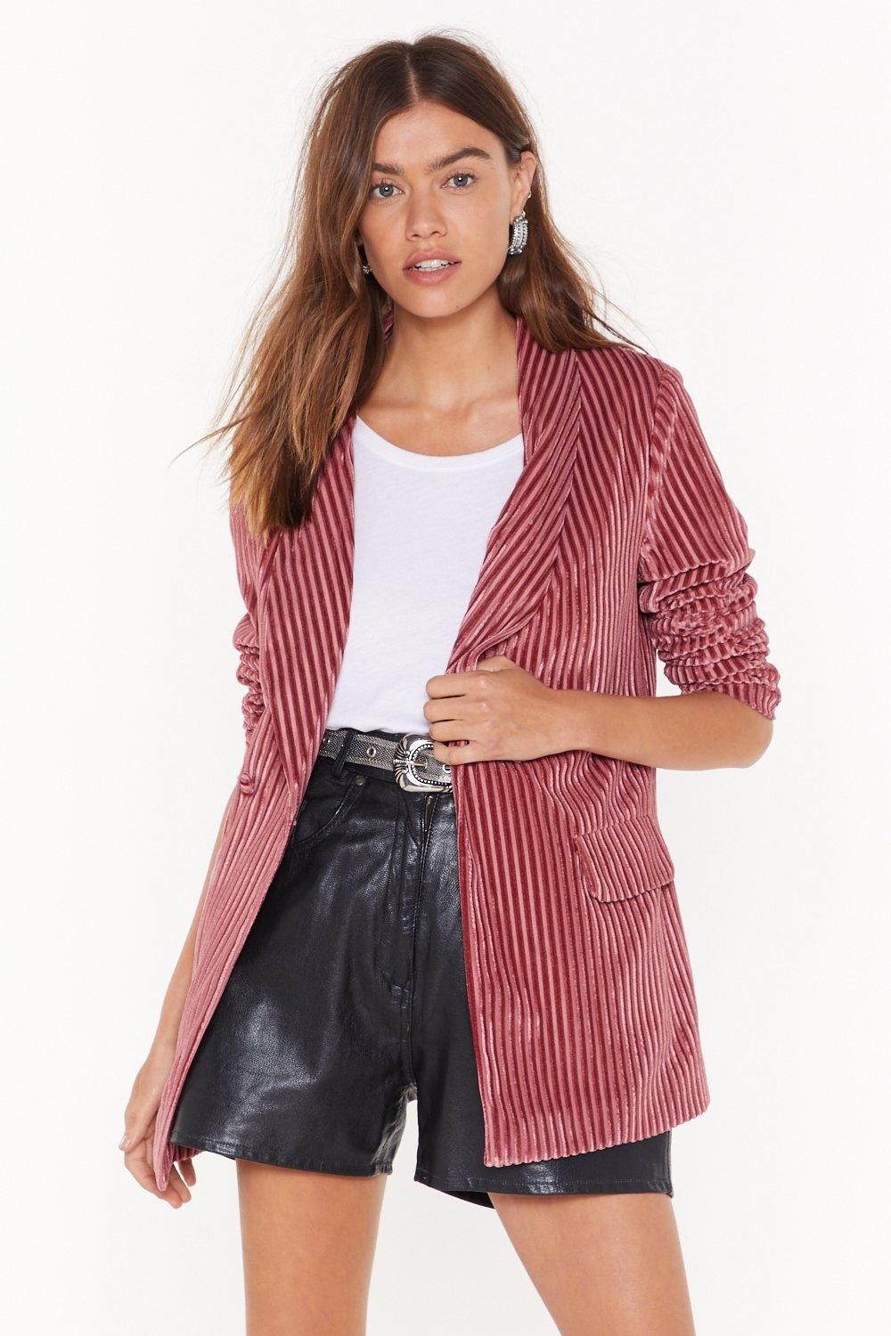 Say It Stripe Velvet Striped Blazer | NastyGal (US & CA)
