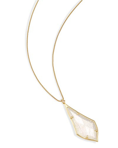 Damon Long Pendant Necklace in Rock Crystal | Kendra Scott