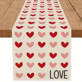 1pc, Valentine's Day Table Runner, Love Hearts I Love You Valentine's Decorations Home Kitchen Di... | Temu Affiliate Program