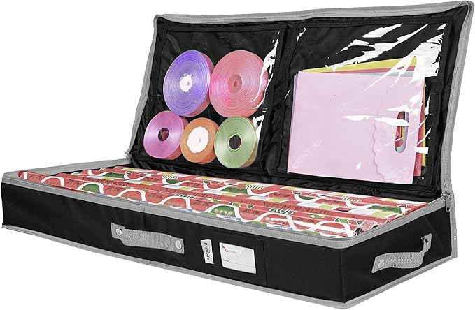 Primode Wrapping Paper Storage Container, Under Bed Gift Wrap Organizer for 30 Inch Wrapping Pape... | Amazon (US)