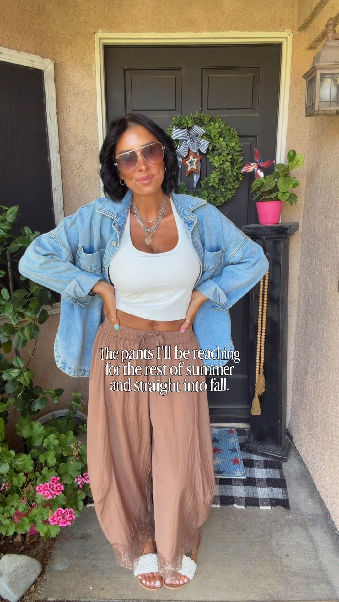 These pants are doing all the work. 🤍

Cute lace trim, the easiest barrel fit, and just as good with a tank now as they’ll be with a jean jacket heading into fall.✨

#LTKootd #LTKmomlife #LTKdayinmylife
