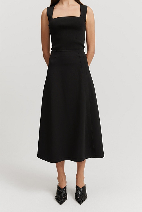 Compact Knit A-Line Skirt | Country Road