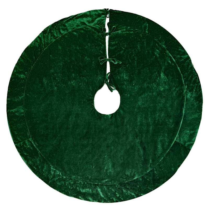 Classic Christmas Green Velvet Tree Skirt, 48" | At Home