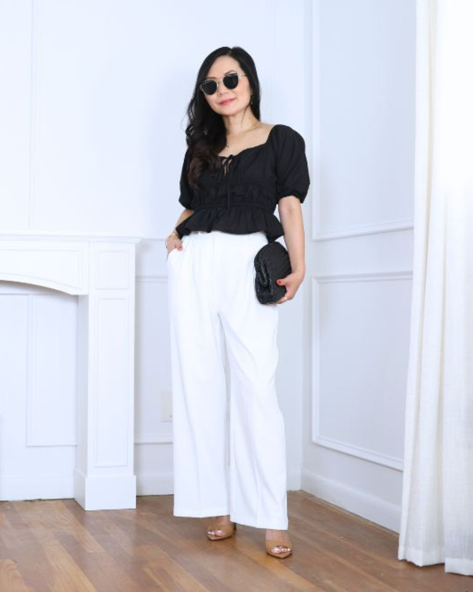 Loved how this look came together! So comfy but still put-together. The black puff sleeve blouse from H&M (S) feels soft and has just the right amount of structure. Paired it with white wide-leg pants and heels to balance everything out. I’m 5’2” and the fit feels perfect.

#LTKPetite #LTKStyleTip #LTKOver40