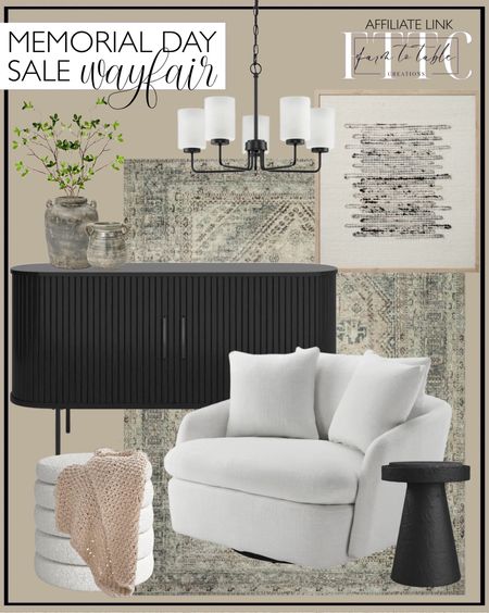 Wayfair Memorial Day Sale. Follow @farmtotablecreations on Instagram for more inspiration.

Magnolia Home By Joanna Gaines X Loloi Sinclair Machine Washable Natural / Sage Area Rug. All Modern Iris 55" Sideboard. Nelida 47" Wide Upholstered Swivel Barrel Chair. Brinson Stone Top End Table. Amber Lewis x Loloi Sutter Silver / Ivory 3'-2" x 3'-6" Wall Art. Breyona 5 - Light Dimmable Classic / Traditional Chandelier. Hotham Handmade Terracotta Table Vase. Bungert Handmade Terracotta Table Vase. Leaf Spray. Helene Upholstered Storage Ottoman. Pure Chunky Cotton Knitted Throw. Living Room Styling. Chair for Bedroom. Neutral Decor. Neutral Home Decor. Wayfair Sale. 


#LTKSaleAlert #LTKFindsUnder50 #LTKHome