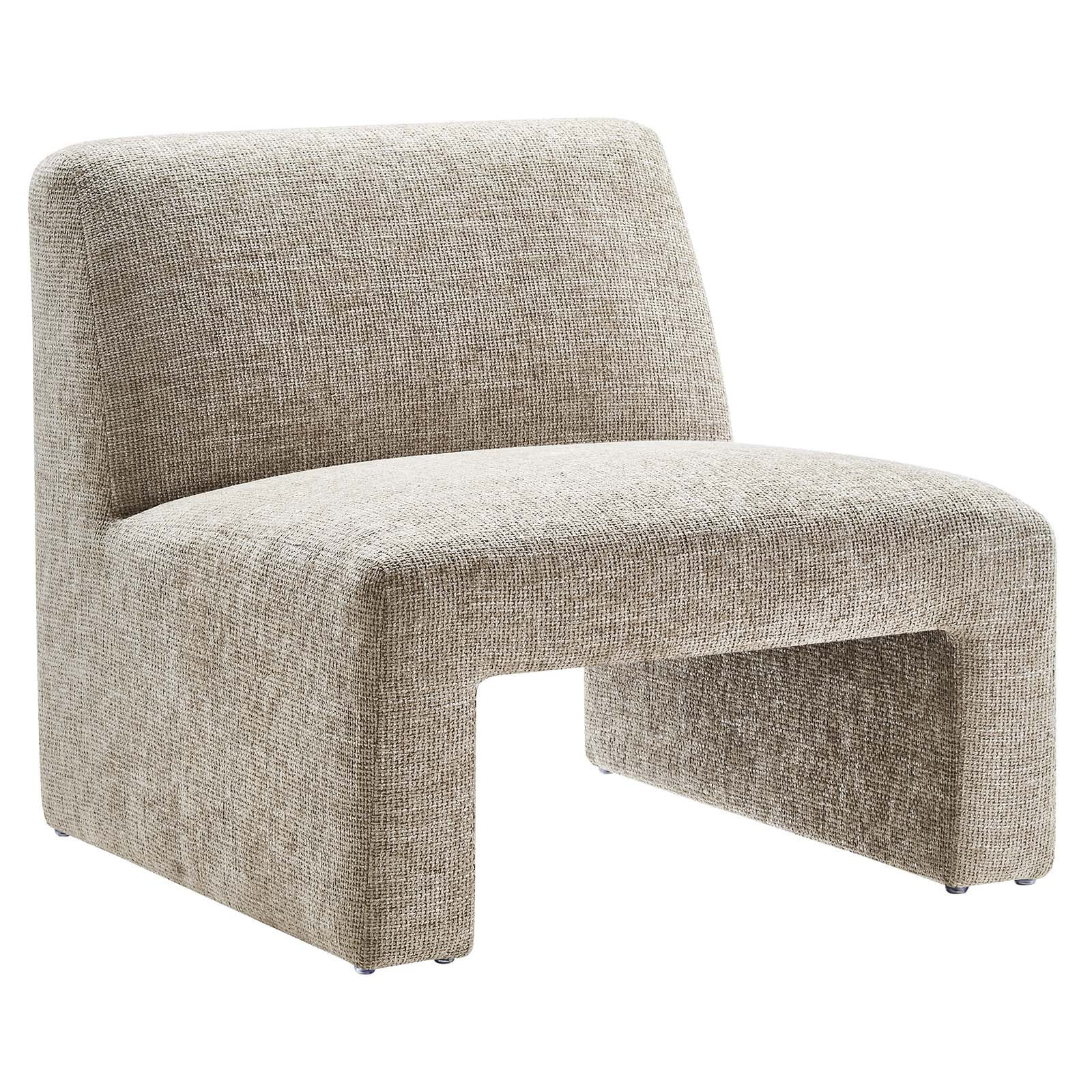 Modway Amita Chenille Upholstered Accent Chair in Khaki | Walmart (US)