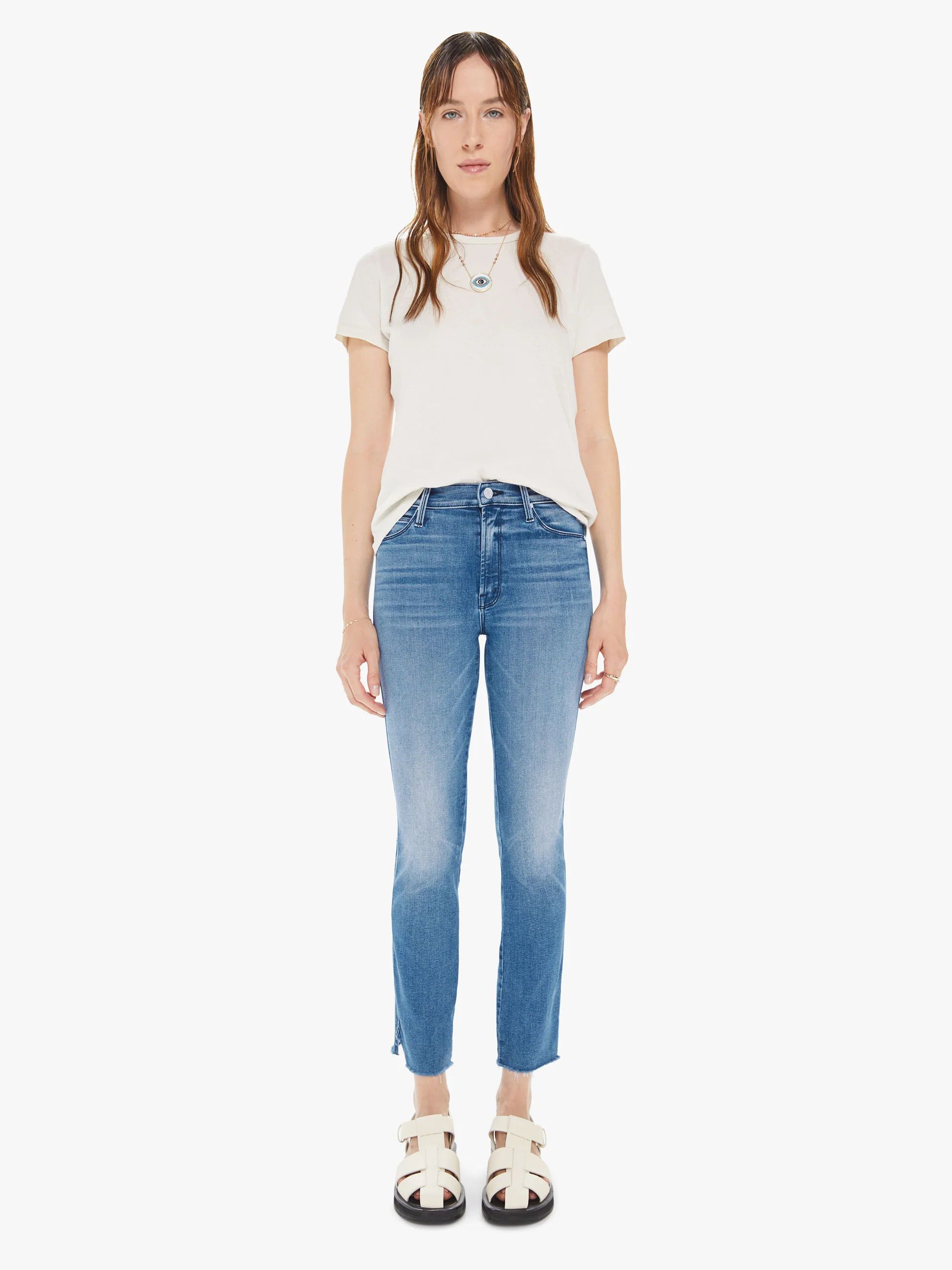 The Mid Rise Dazzler Vamp Fray | Mother Denim