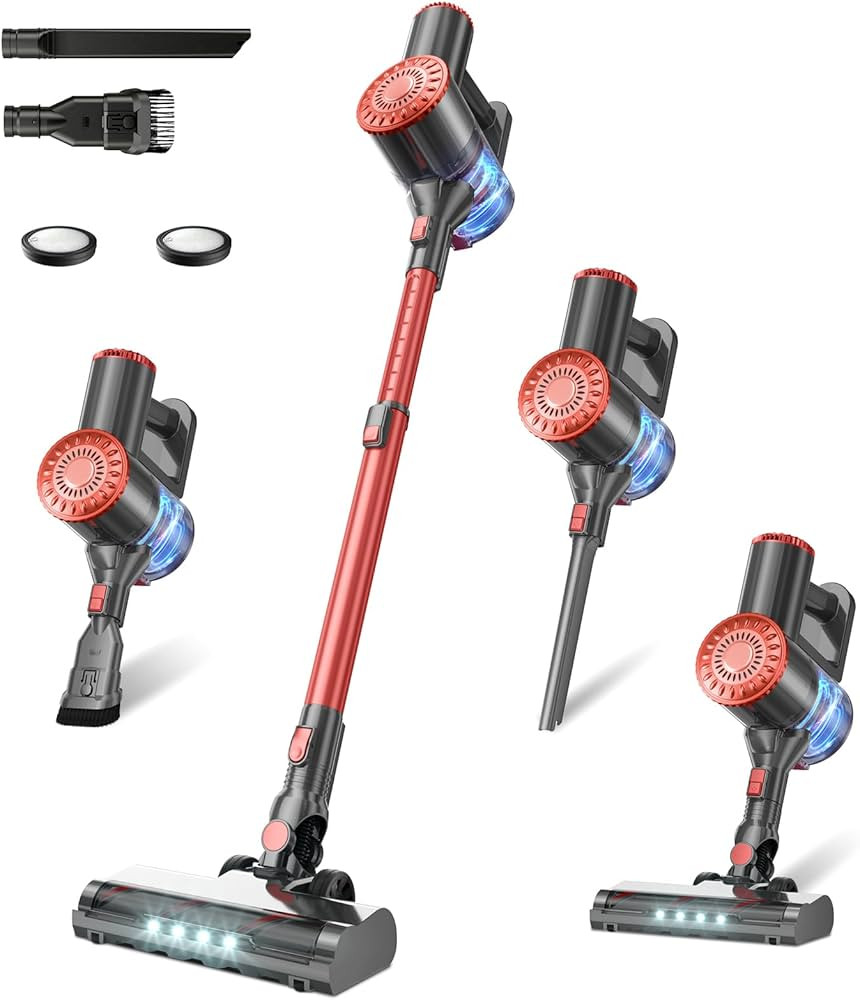 Cordless Vacuum Cleaner with Self-Standing, 40KPA Stick Vacuum Cleaners for Home, 8-in-1 Lightwei... | Amazon (US)
