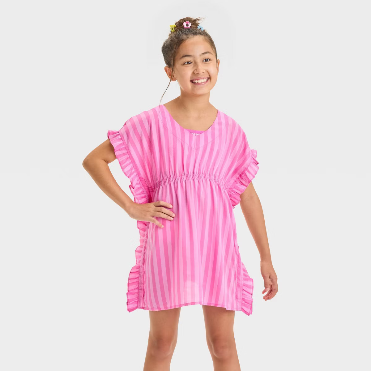 Girls' Striped Cover Up Dress - Cat & Jack™ Pink | Target