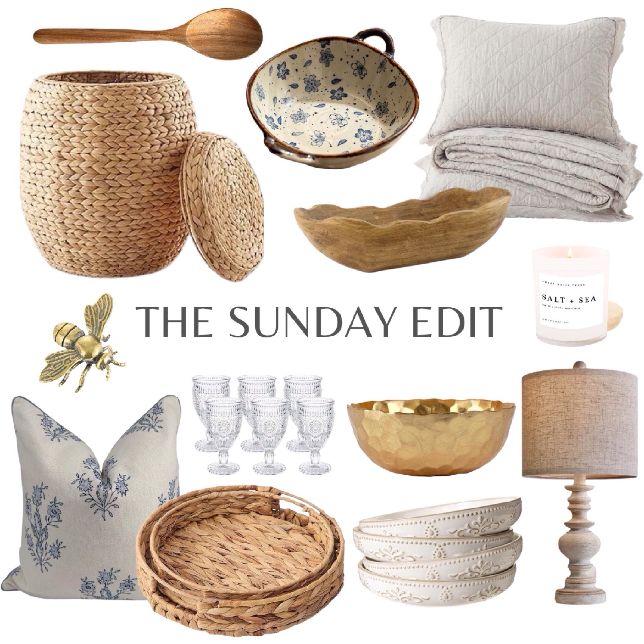 The Sunday Edit ✨ A round-up of my favorite finds this week! From charming blue floral bowls to cozy throws and timeless woven baskets, these pieces are perfect for adding warmth and style to your home. Whether you're refreshing your space or just looking for a little inspiration, these treasures bring a touch of elegance and charm to any corner. Shop everything from Amazon and more on my LTK!

#TheSundayEdit #FavoriteFinds #AmazonHomeDecor #CozySpaces #NeutralHomeStyle #RusticCharm #FarmhouseVibes #LTKHome #HomeDecorLover #CoastalFarmhouse