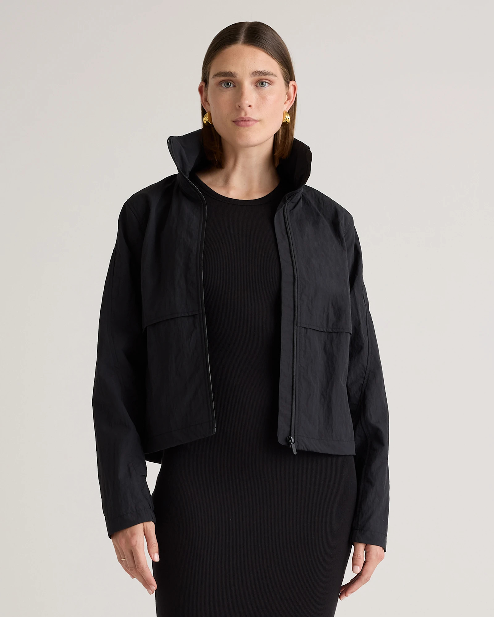 Quince | Women's Water Repellent Windbreaker Jacket in Praline, Size Large, Nylon | Quince