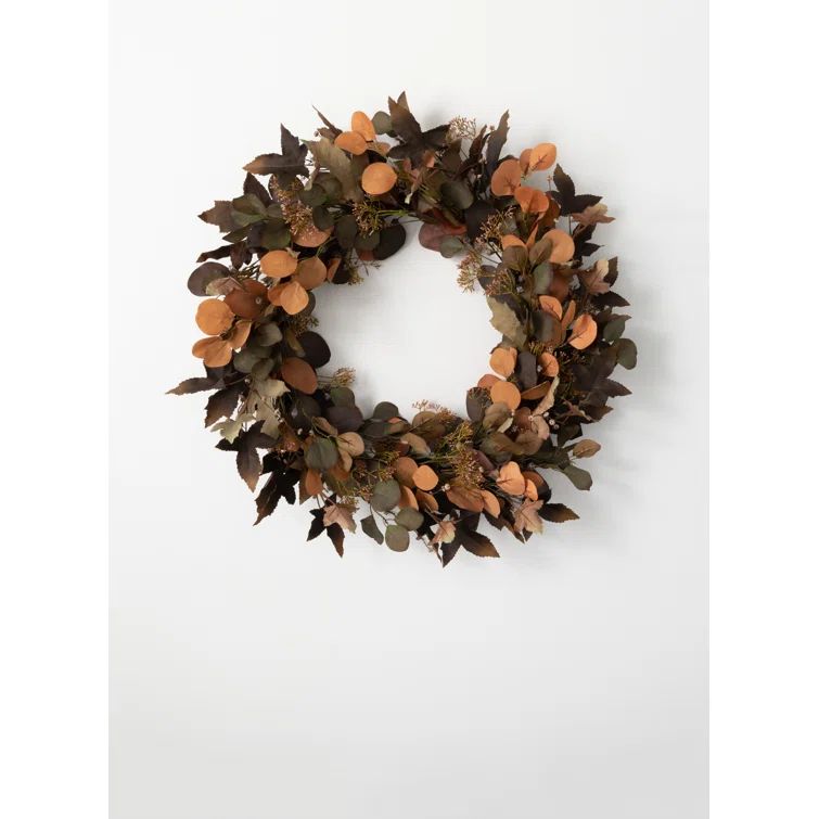 Thanksgiving Faux Eucalyptus Fabric Wreath | Wayfair North America