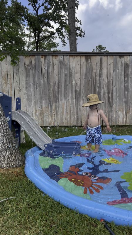 Such a fun little summer set up for your toddler! Our little guy has a blast every time I set this up for him😍☀️💙

Summer time fun, kids toys, water toys, toddler water toys, bubble machine, slide, water mat

#LTKSeasonal #LTKKids #LTKFamily