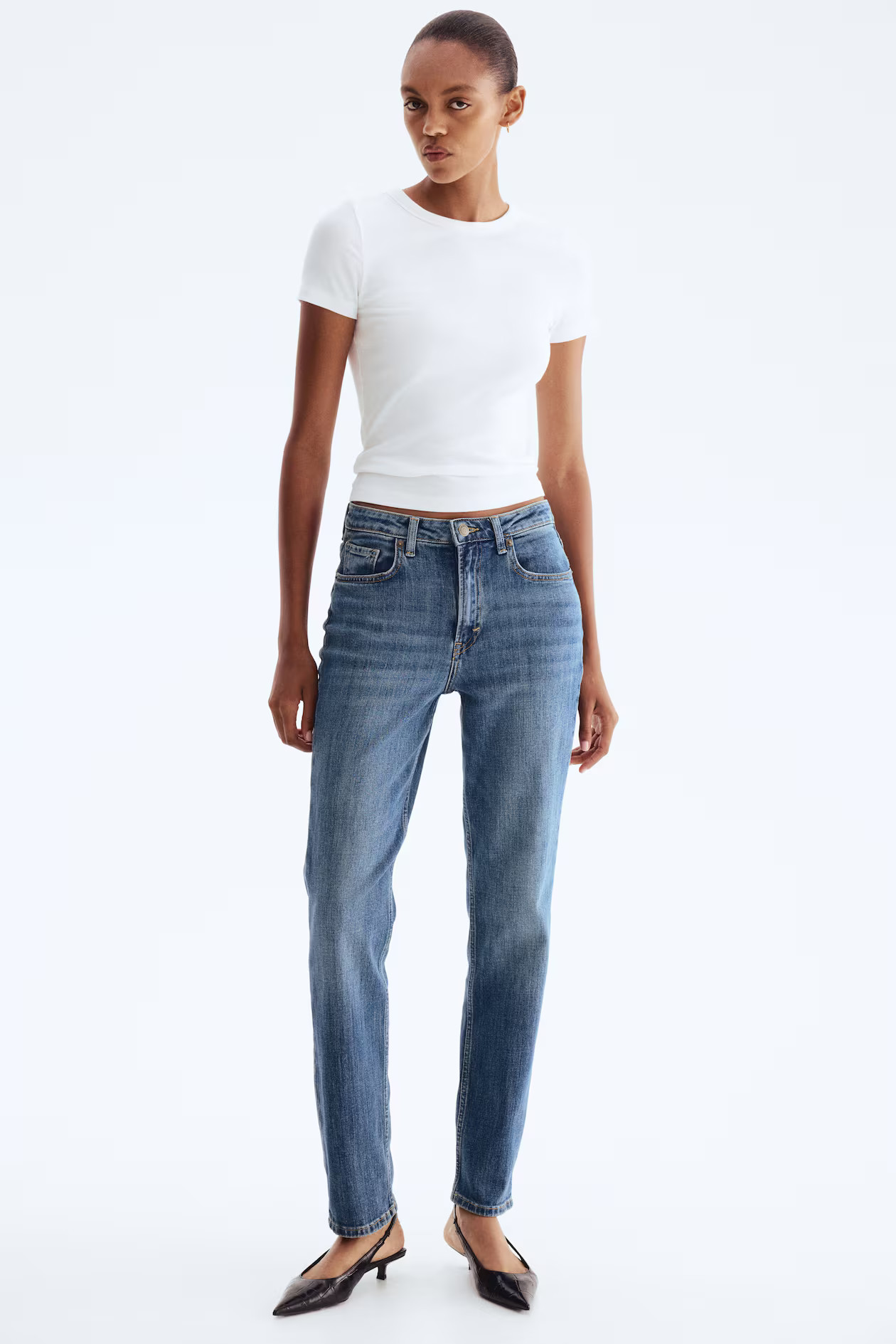 Slim High-Rise Straight-Leg Jeans | H&M (US + CA)