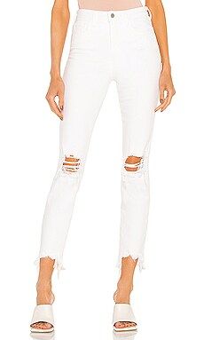 L'AGENCE High Line High Rise Skinny in Blanc Destruct from Revolve.com | Revolve Clothing (Global)