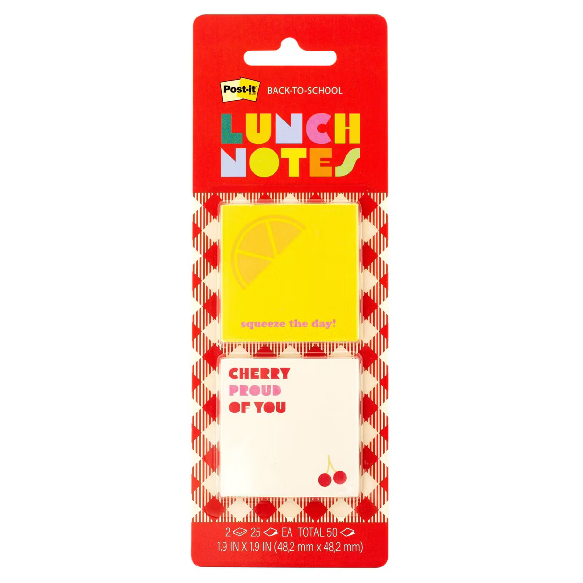 Post-it 2pk Lunch Notes Cherry Proud | Target