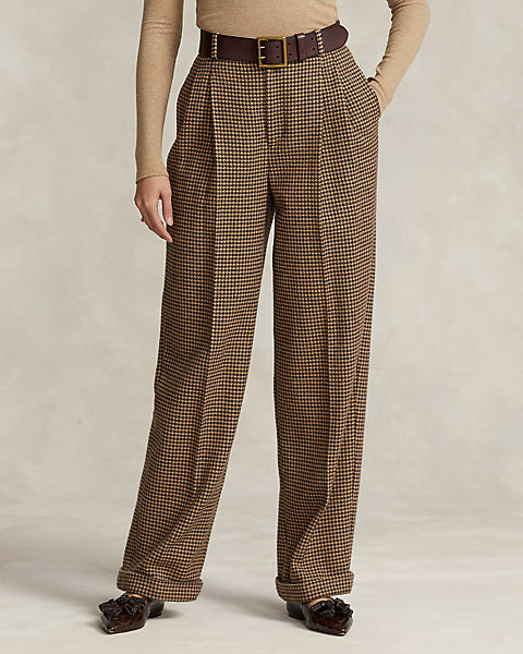 Pantalon à pinces en tweed pied-de-poule | Ralph Lauren (FR)