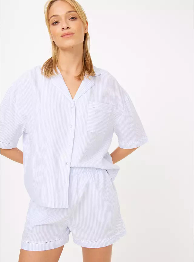 Buy Blue Stripe Traditional Pyjamas  14 | Pyjamas | Tu | Tu Clothing
