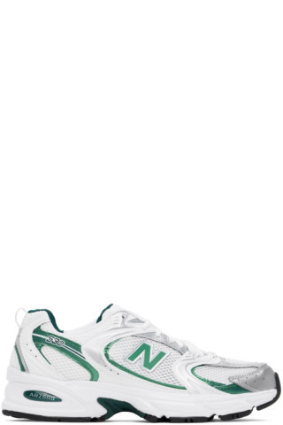 New Balance - Silver & Green 530 Sneakers | SSENSE