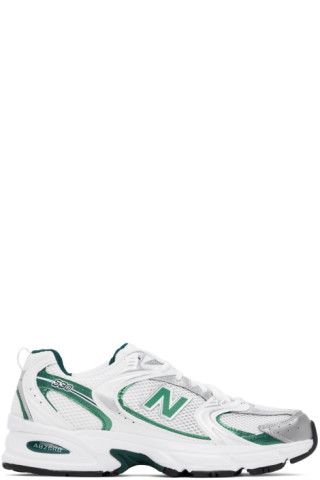 New Balance - Silver & Green 530 Sneakers | SSENSE