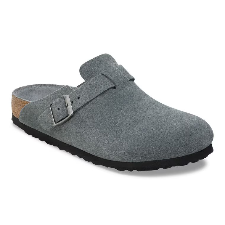 Boston Soft Footbed Suede Leather Basalt Gray Tonal | BIRKENSTOCK | Birkenstock USA