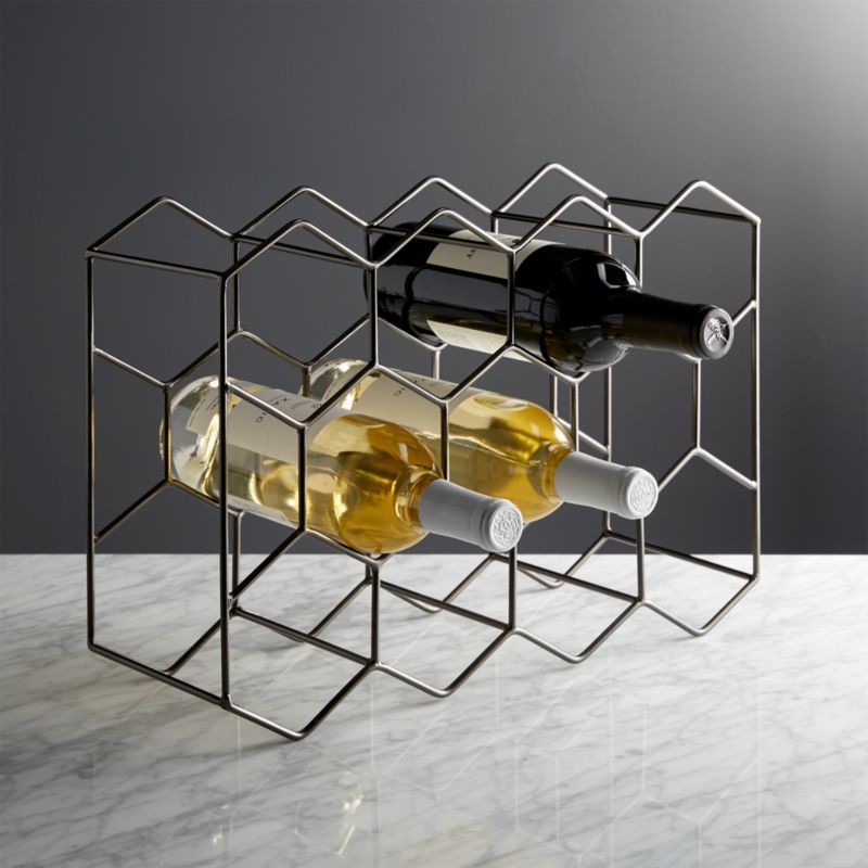 11-Bottle Graphite Wine Rack + Reviews | Crate & Barrel | Crate & Barrel
